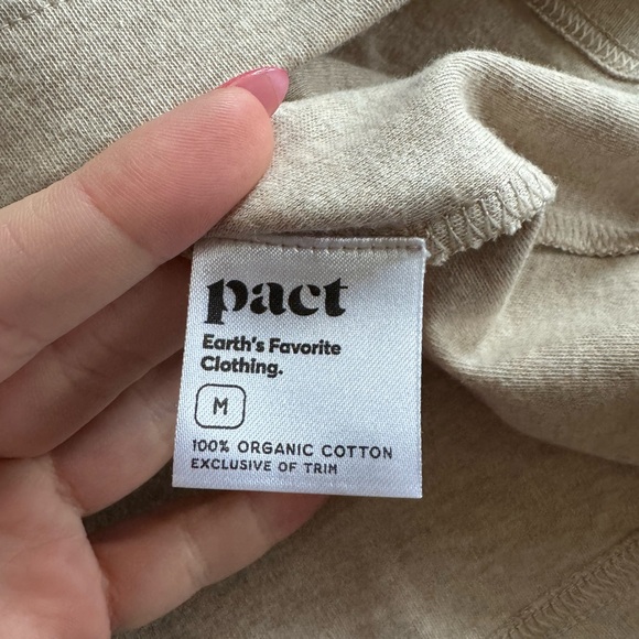 Pact Organic Cotton Mockneck Sleeveless Muscle Tee Tank Cream High Neck Ivory - Picture 5 of 6